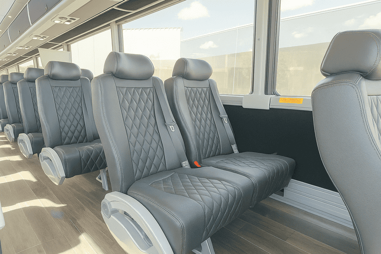 interior of South Fulton Minibus Company charter bus